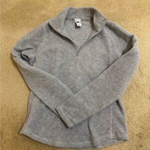 New GAP Women's Light Gray Quarter-Zip Sweater